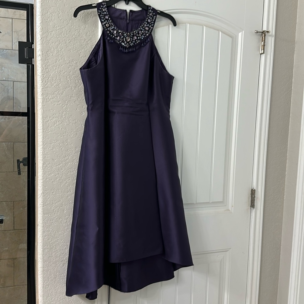 Adriana Papell Plum Hi Low Formal Dress